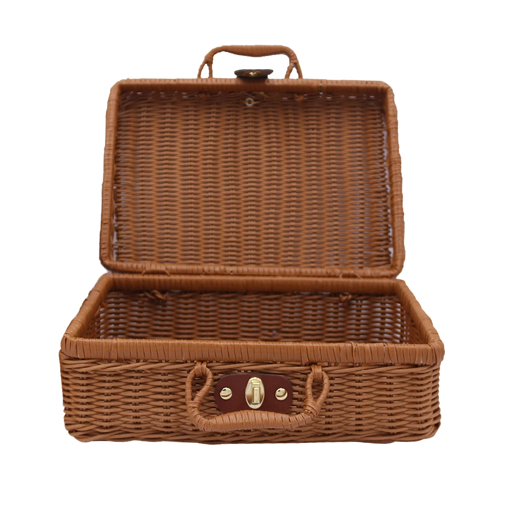 

Rattan Storage Box Woven Makeup Organizer Cosmetics Holder Portable Case Travel