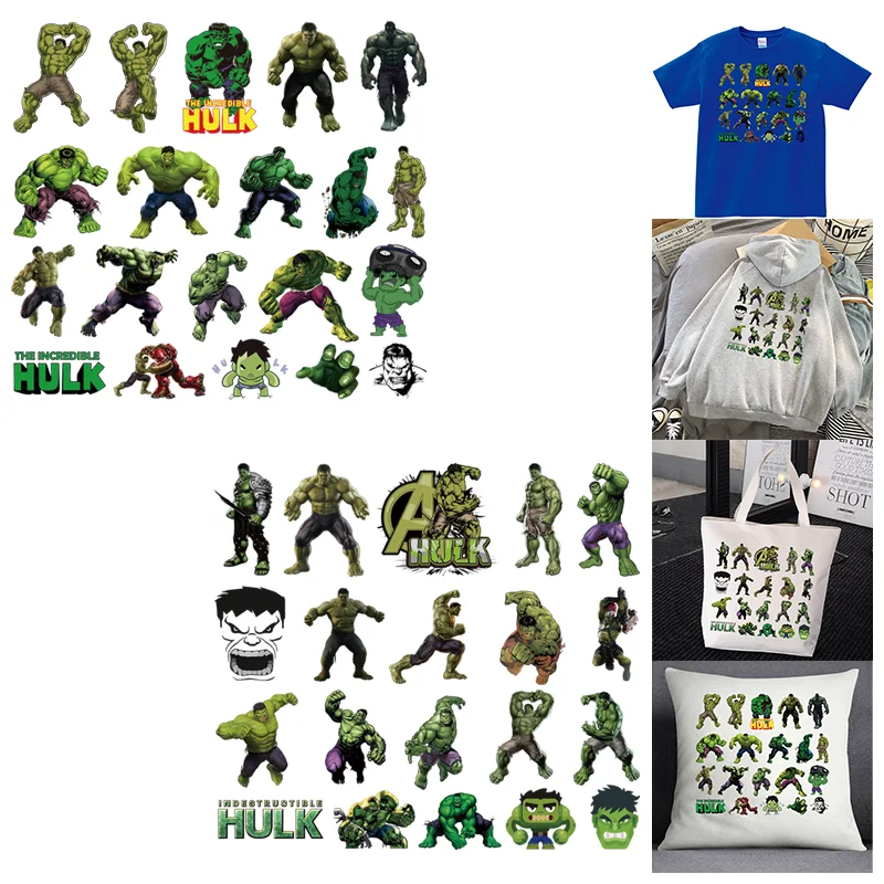 Disney Marvel The Avengers The Hulk Cartoon DIY Clothing Thermoadhesive Patches Printed Pattern Stickers heat-adhesive clothing