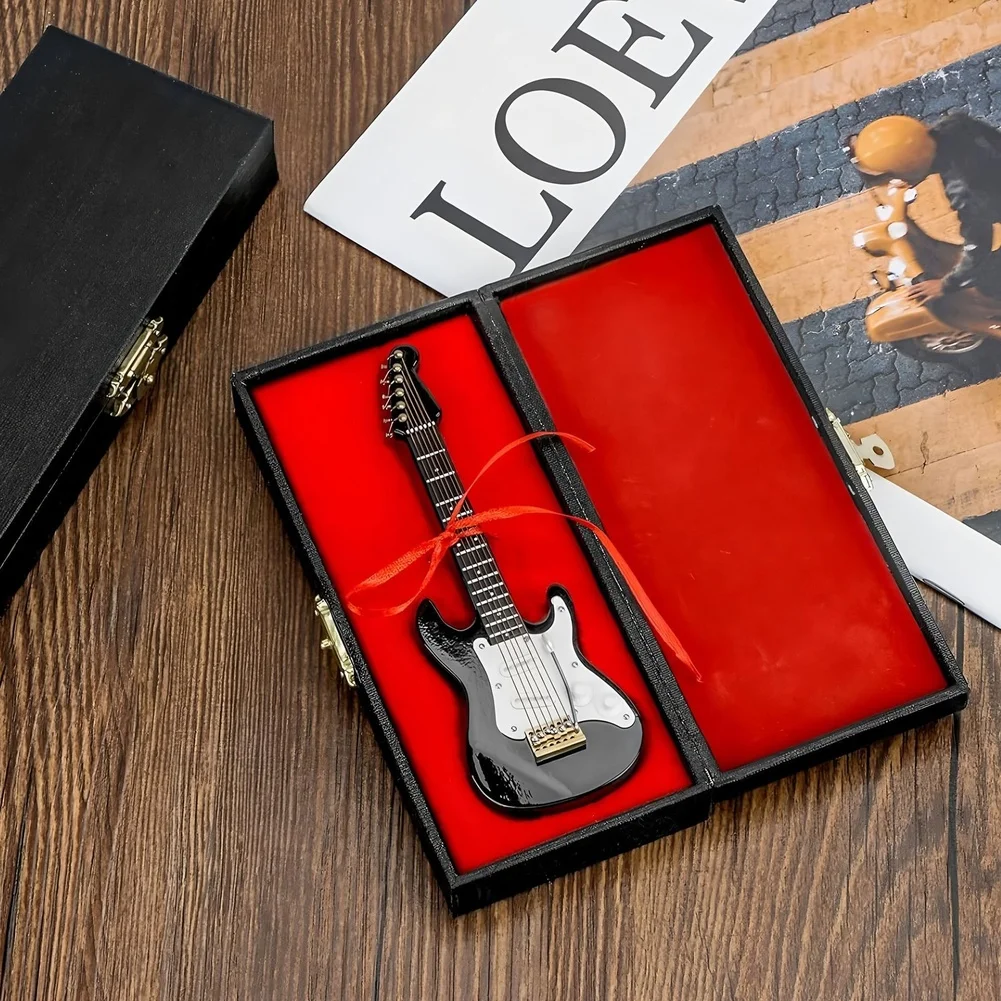 1pc Guitar Model 14cm Wooden Craftsmanship Electric Guitar Model For Home Decoration/Christmas-gift Non Playable Instrument