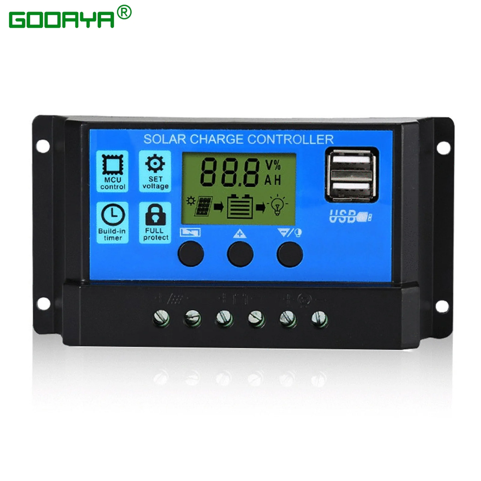 Solar Charge Controller 100A 12V/24V Voltage Regulator Solar Panel Photovoltaic Home with PWM Solar Charger LCD Display Dual USB
