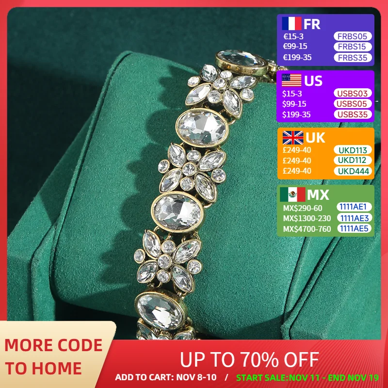 

Vintage Butterfly Bracelets Woman White Crystal Antique Gold Color Oval Jewelry Luxury Designers Summer Accessories 2025 New