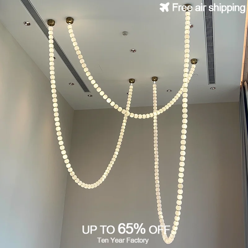 

White Bubble Nordic Minimalist Suspension Ceiling Pendant Lighting For Staircase Villa Home Decoration Modern