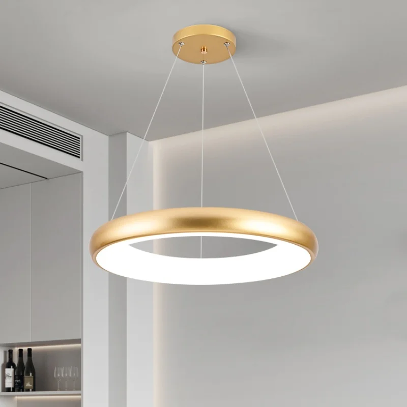 Imagem -04 - Nordic Modern Led Ring Pendant Light Minimalista Ferro Pendurado Lâmpada Sala de Estar Mesa de Jantar Bar Balcão Quarto Luminárias