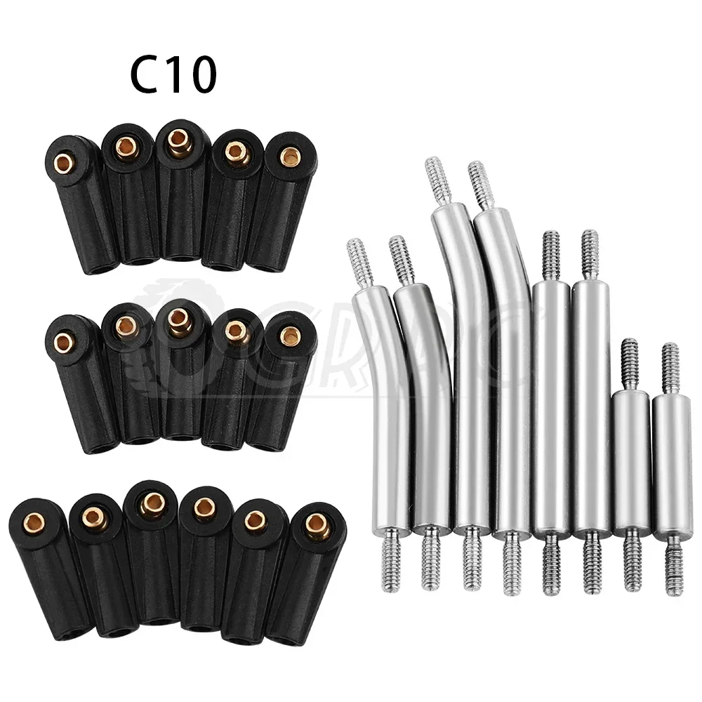 8 pz In Acciaio Inox Carrozzeria Collegamenti Asta di Collegamento Set per 1/24 Axial SCX24 AXI00002 C10 90081 AXI00005 RC Crawler Parte Aggiornata