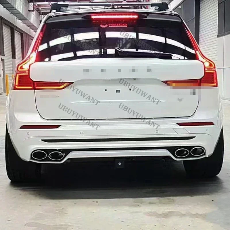 For Volvo NEW XC60 ABS REAR BUMPER TRUNK LIP SPOILER DIFFUSER With Exhaust Tips For XC60 2018-2020 2021 2022 2023-2025 view 2