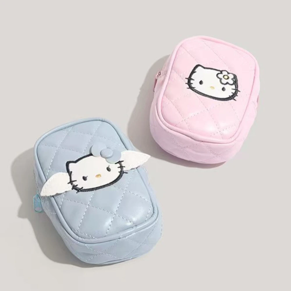 

Кошелек Hello Kitty Sanrio, сумка с вышивкой, сумки для фотоаппаратов, сумки для хранения с изображением кота Kt, кавайные кошельки и сумки, подарки на день рождения для девочек