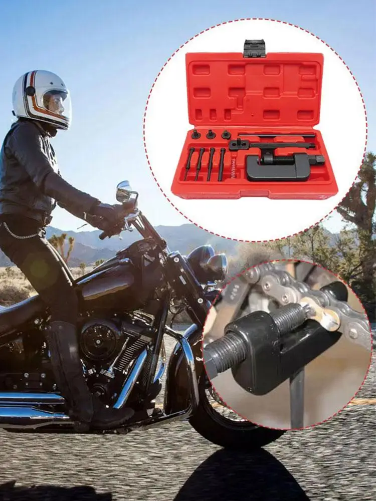 AliExpress 13PCS Versatile Chain Repair Tool Set Motorcycle Chain Remover W/h Red Case Motorcycle Bike Heavy Duty Splitter Link Riveter Set