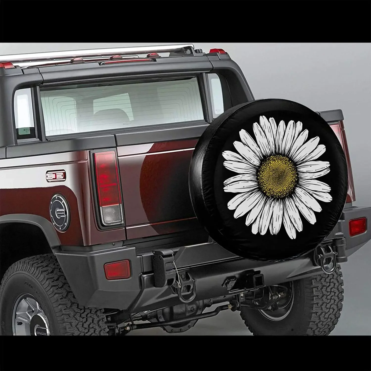 Daisy Flower Spare Tire Cover Waterproof Dust-Proof UV Sun Wheel Tire Cover Fit for Car,Trailer,