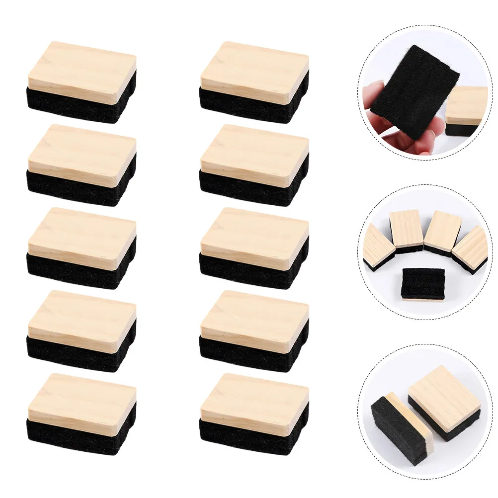

10Pcs Blackboard Erasers Wooden Small Chalkboard Eraser Set for Classroom Office School Supplies Dust Free Cleaning