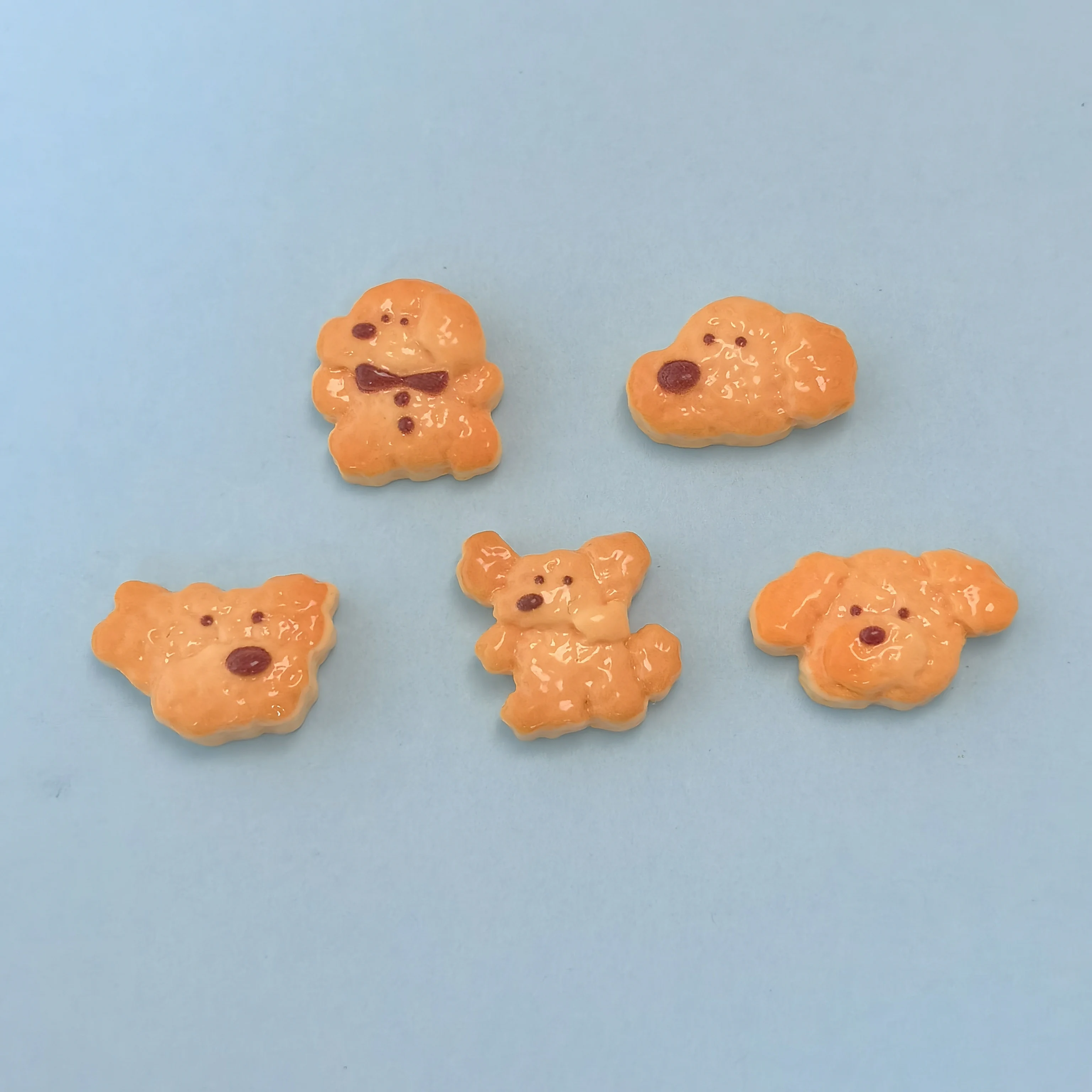 Mini Kawaii Cute Dog Cookies Flat Back Cabochons Scrapbook Diy Party Hairpin Accessories Home Decoration Craft