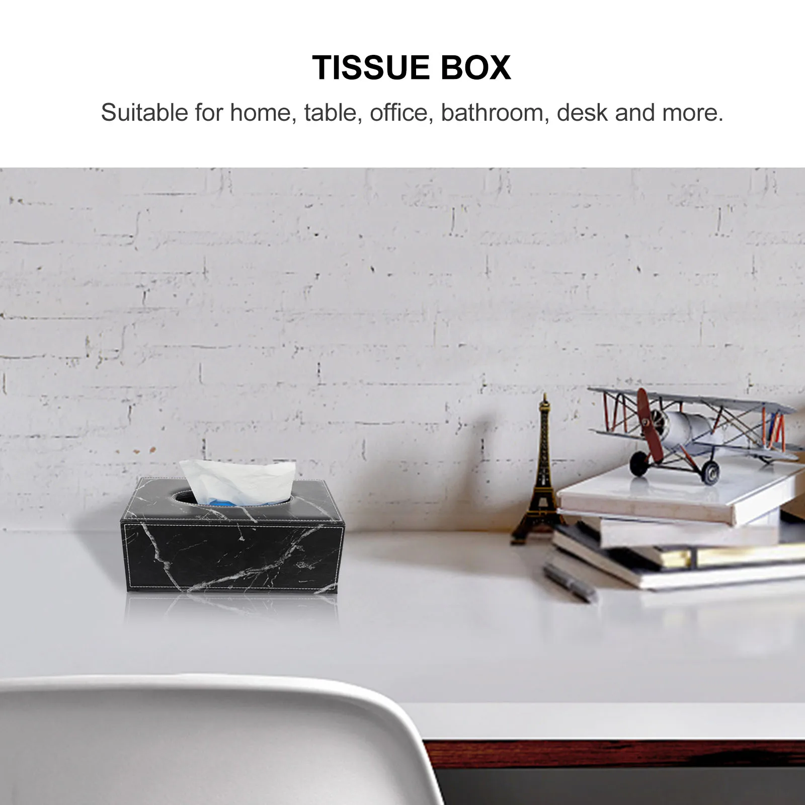 

for Marble Tissue Box Napkin Holder Paper Towel Holders Bathroom Black Baby