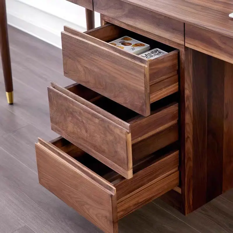 Customizable North American Black Walnut Double Desk Simple Modern Home Computer Writing Desk