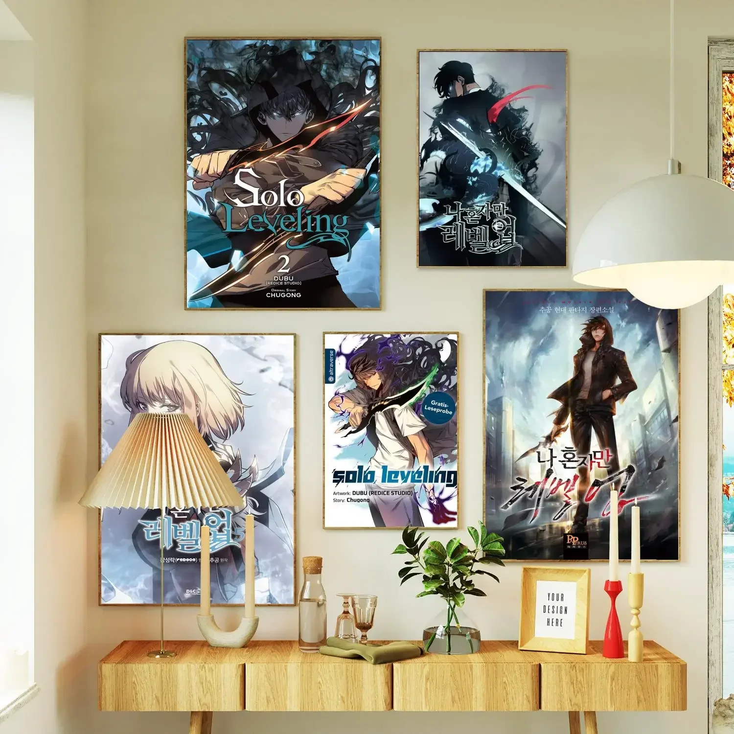 Solo Leveling Manga Jin Woo Anime Poster Prints Wall Art Canvas Painting Poster For Modern Family Living Room Home Decor