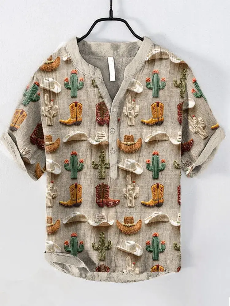 

Summer hot selling Amazon cross-border e-commerce Chinese style landscape series 3D digital printing new men's V-neck shirt