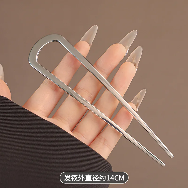 Elegante U-förmige Haarstäbe aus Legierung für lange, dickes Haar, Hochsteckfrisur, französische Haarnadel, Haar-Accessoires für Frauen und Mädchen – Detail 8
