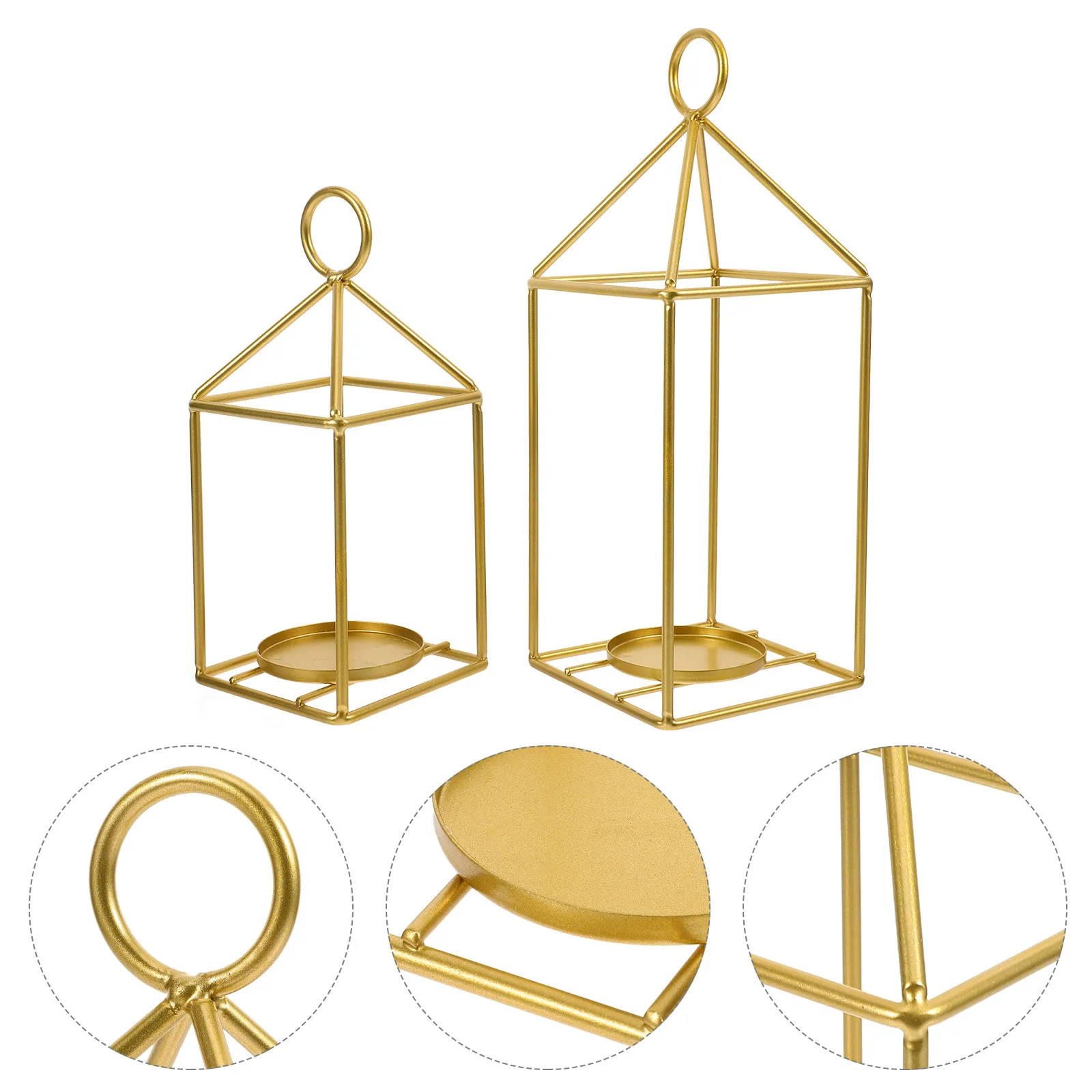 

Decorative Candles Metal Candlestick Tabletop Arrangement Christmas Golden Stand