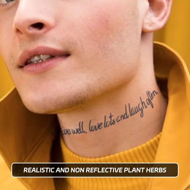 

English sentence letter pattern long-lasting waterproof temporary tattoo stickers semi-permanent fake tattoo finger neck
