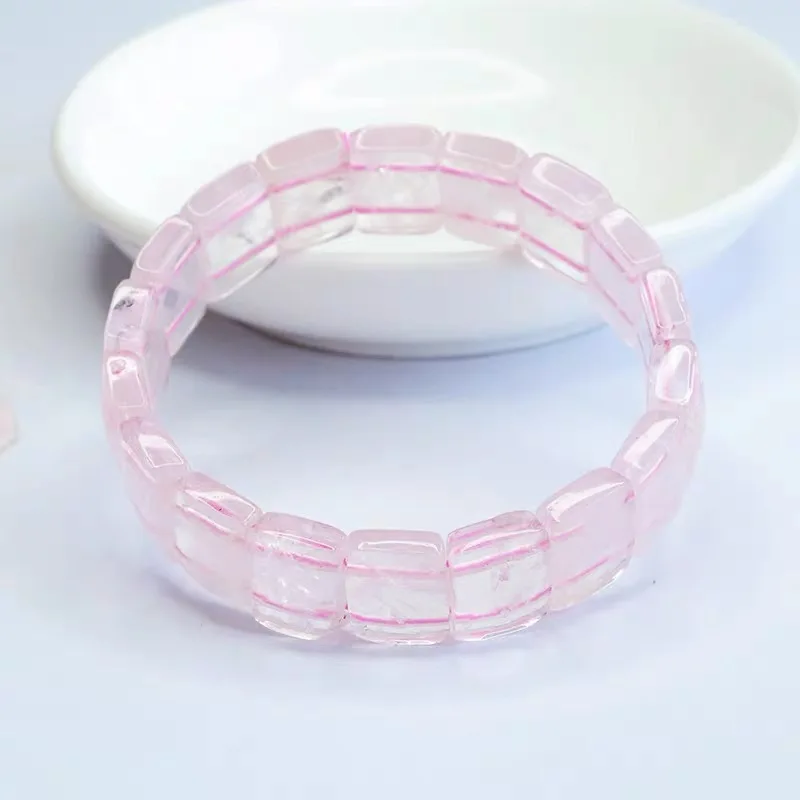 11x15mm Natural Pink Crystal  Bracelet Women Jewelry Gifts