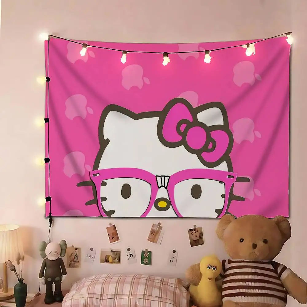 Cute H-hello K-kitty Kawaii Tapestry Customizable Tapestries Of Various Styles,wall Hangings, Celebrity Photo Printing,Hangings