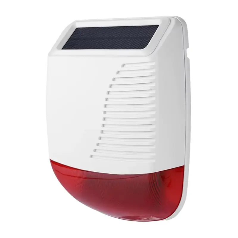 

ABZZ-Burglar Alarm System 433Mhz Wireless Solar Powered Outdoor Siren Light Flash Strobe Waterproof For Home Security Alarm