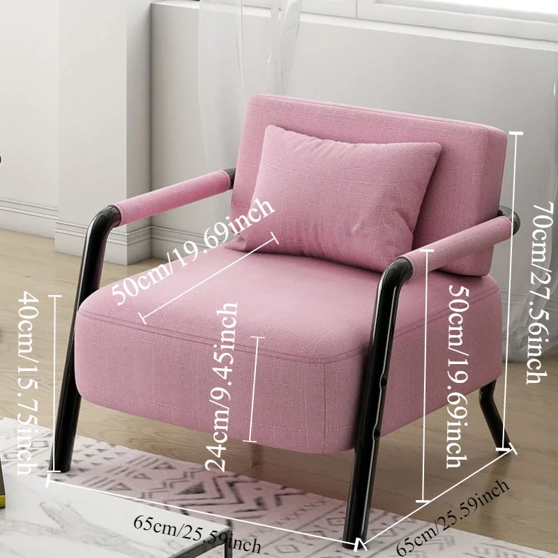 Home Furniture Sofa Living Room Simple Clothing Store Single Sofa Chair Double Fabric Small Apartment Sofas Cotton and Linen