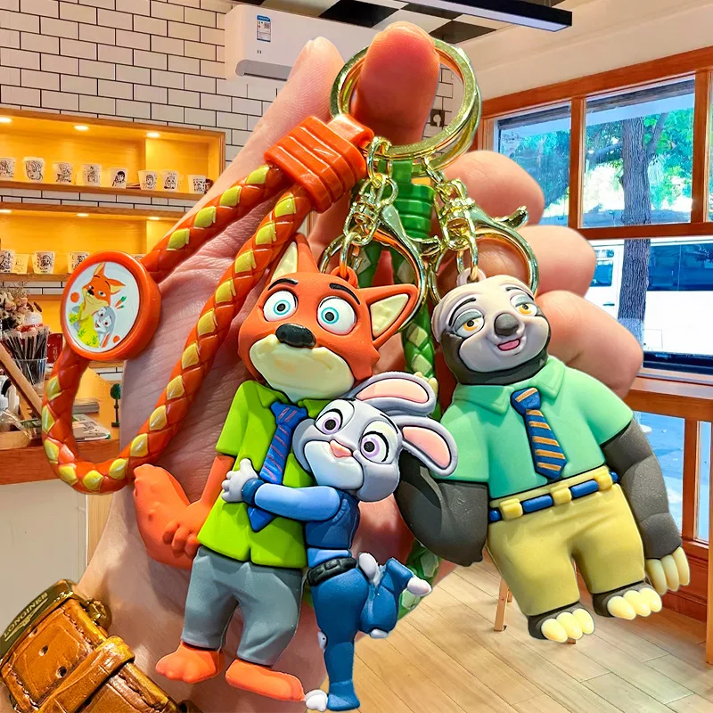 ثنائية الأبعاد شخصية أنيمي الإبداعية الكرتون Zootopia لطيف المفاتيح جودي ونيك المدرسية المفاتيح قلادة مفاجأة هدية