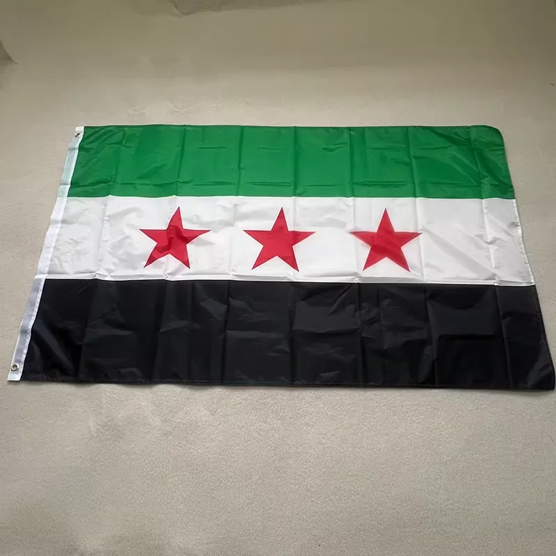 90*150cm Syrian Flag High Quality 100% Polyester Syria Free People's Revolution Flag Three Star Flag Banner Hang Home Decorate