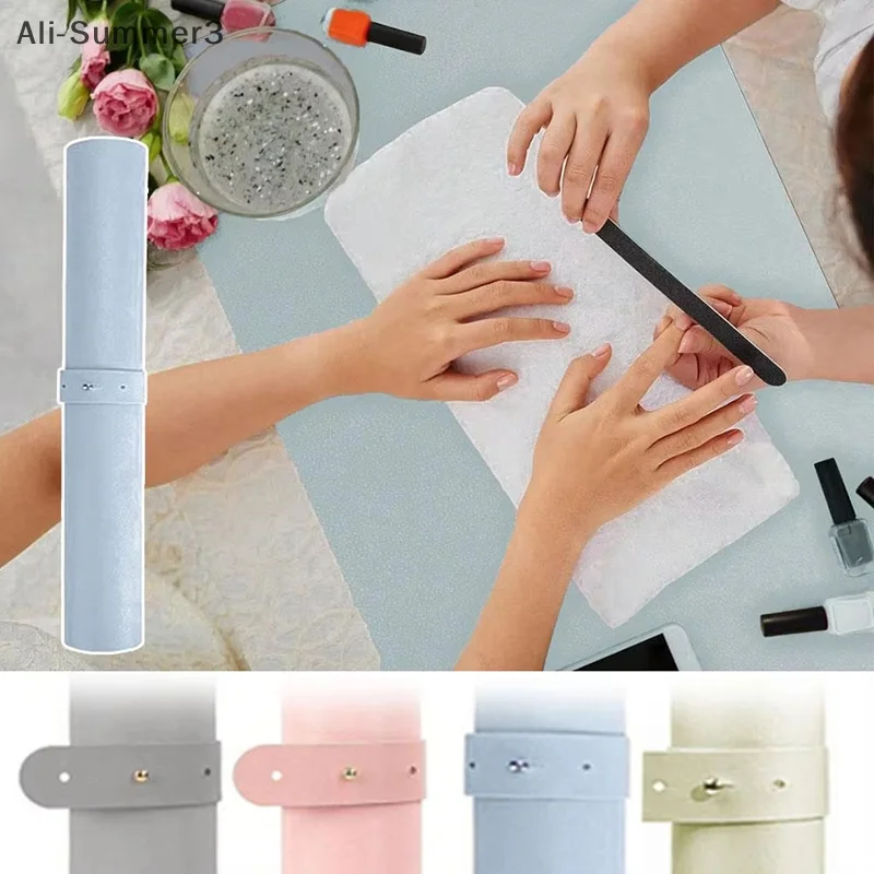 แผ่นรองทำเล็บแบบพับได้ หนัง PU แผ่นรองโต๊ะสตูดิโอ แผ่นรองแขนทำเล็บ กันน้ำ แผ่นรองมือ ป้องกันรอยขีดข่วน ทำความสะอาดง่าย