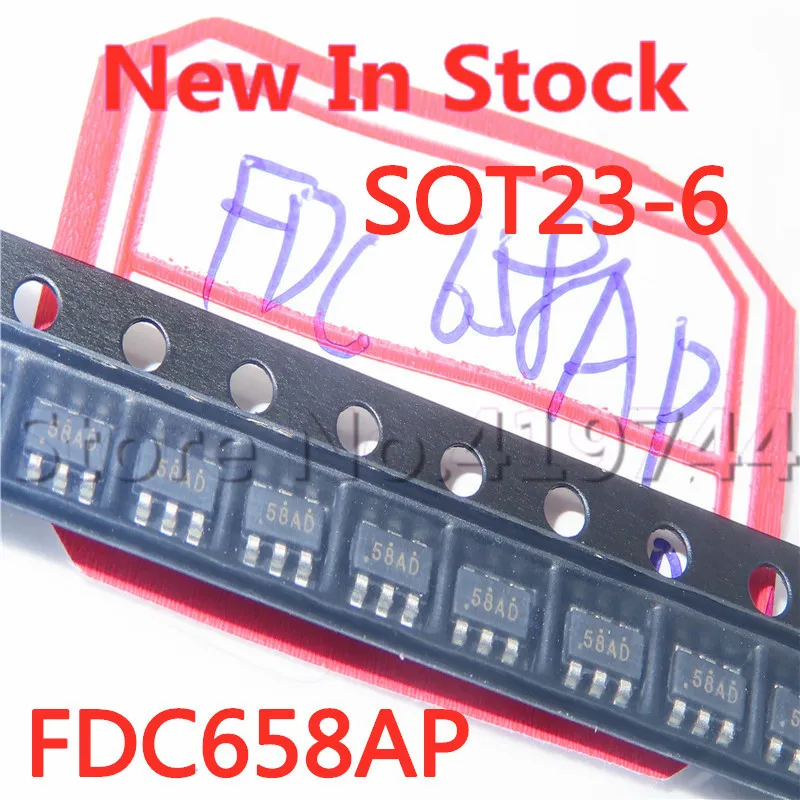 10PCS/LOT Quality 100% FDC658AP FDC658 SOT23-6 (screen printing 58AP 58A) LCD logic board chip In Stock New Original