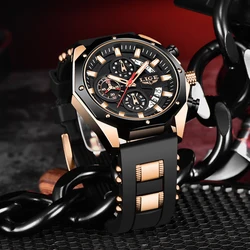 LIGE Fashion orologi da uomo orologio da polso sportivo in Silicone di lusso delle migliori marche orologio da polso al quarzo orologio da polso impermeabile Relogio Masculino