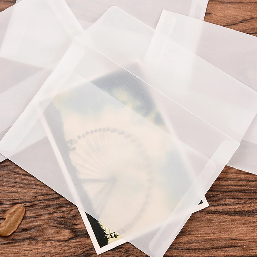 

20Pcs Sulfate Paper Envelope Translucent Kraft Paper Envelope Invitation Container for Wedding Festival Anniversary