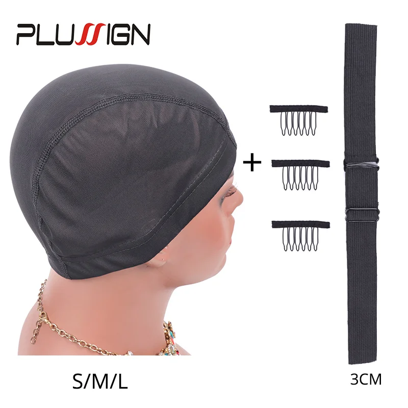 

Plussign 1Pcs Mesh Cap Breathable Dome Cap For Making Wigs 1Pcs 3Cm Adjustable Band For Wigs 3Pcs Wig Combs Hair Accessories