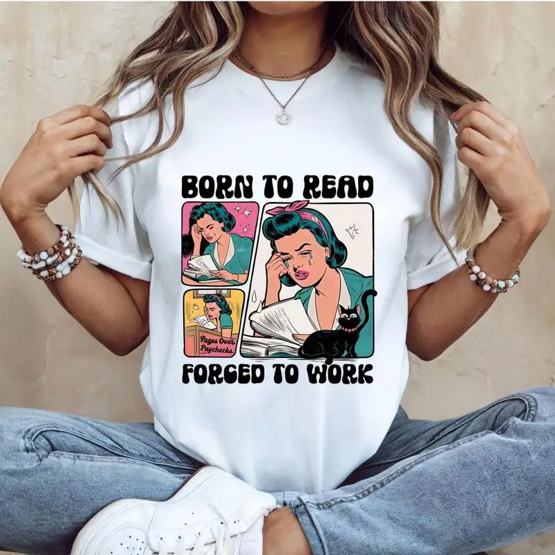 32 Born To Read Bookish T Shirt book editor graphic tee medical speech therapy