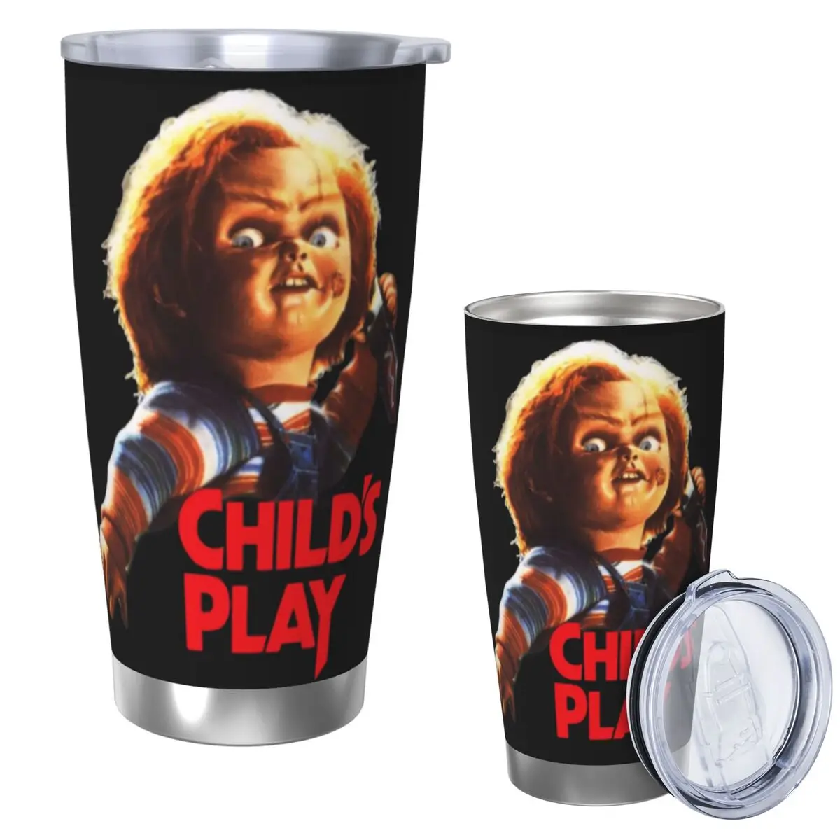 

Chucky See You In Hell (3) Stainless Steel Tumbler Vacuum Insulated Mugs Thermal Cold Cups Straw With Lid 20oz