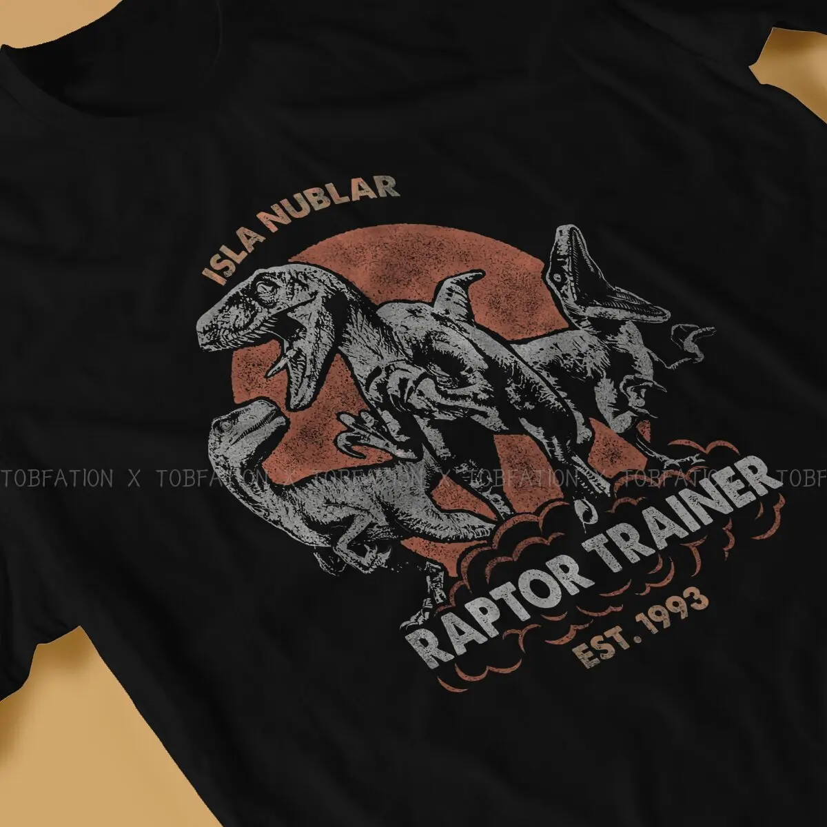 Jurassic Park Dinosaurs Film Pure Cotton TShirt Isla Nublar Raptor Trainer EST 1993  Classic T Shirt Leisure Men Tee Shirt