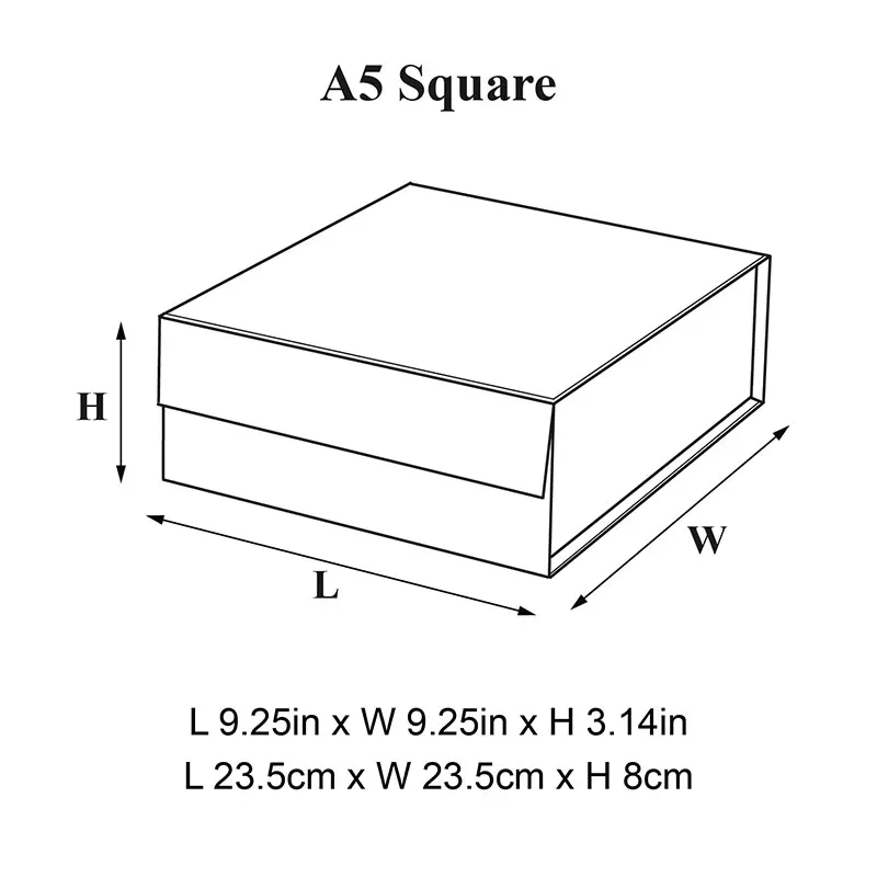 Geotobox 23.5x23.5x8cm | กล่องใส่ของขวัญกระดาษแข็งแข็งพับได้สี่เหลี่ยม9.25x9.25x3.15in A5พร้อมฝาแม่เหล็ก