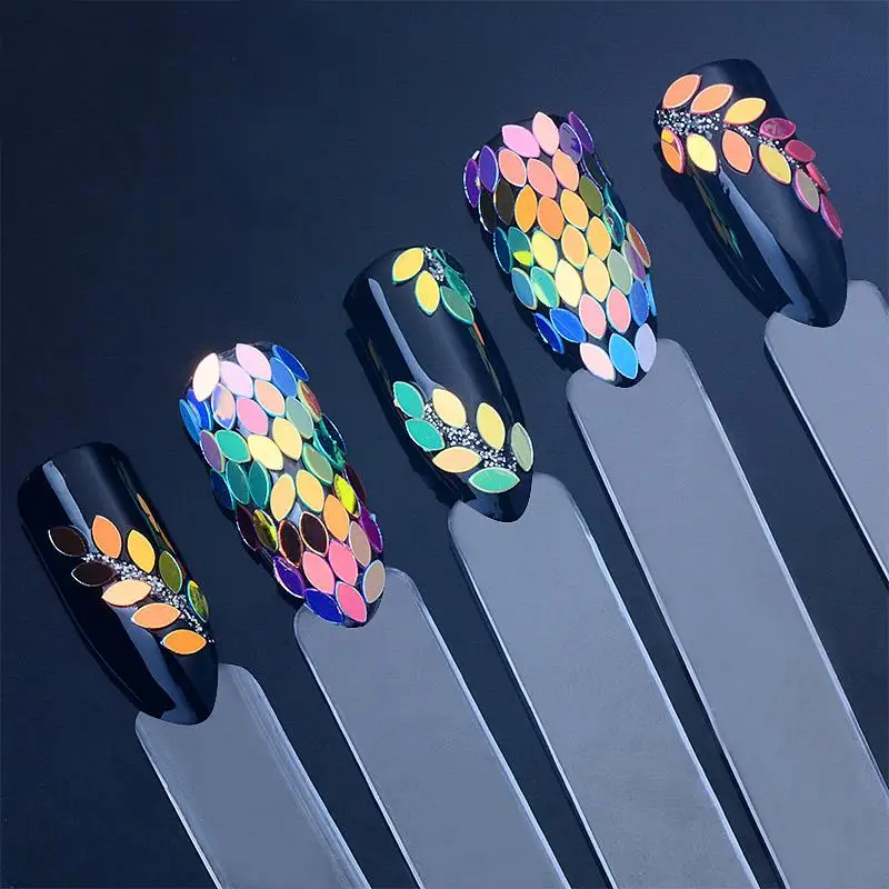 Nail Art Decoration Holographic Chameleon Sequins Horse Eye Shaped Dazzling Paillette Flakes