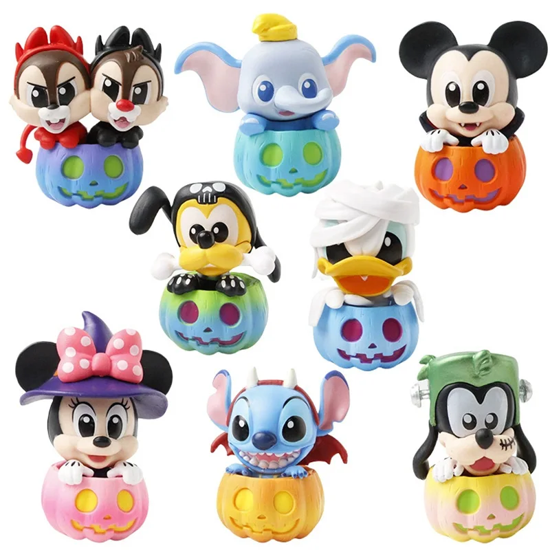 Disney mickey mouse e amigos abóbora série caixa cega bonito dos desenhos animados ponto mickey figuras halloween presentes surpresa para crianças
