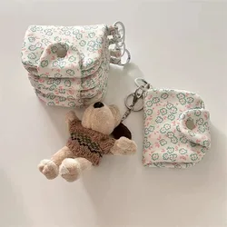 Korean ins niche change bag cute little daisy floral multi-layer card bag canvas bag medium bag sundries bag pendant