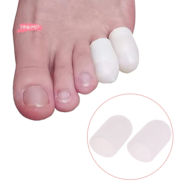 H-2Pcs Silicone Gel Finger Tube Protector Toe Sleeves for Friction Pain Relief Foot Care Tool Finger Corns Blisters Corrector