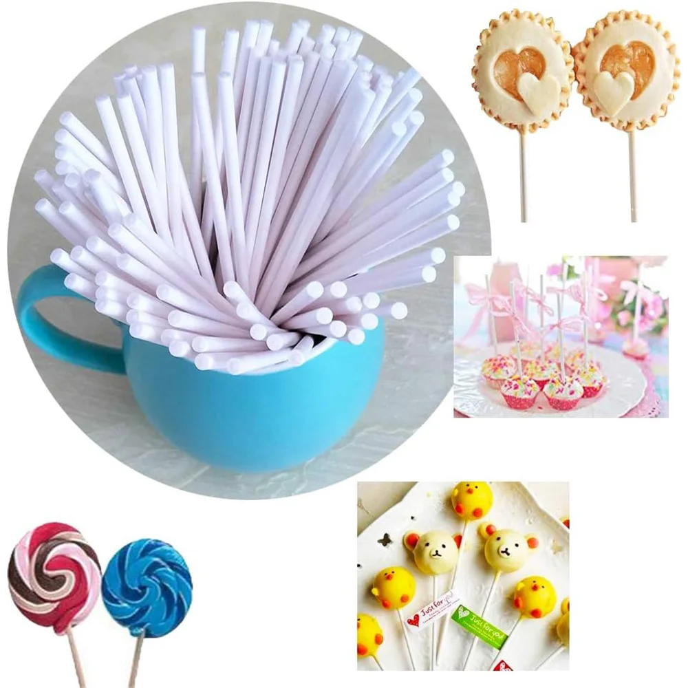 20-1500Pcs Paper Lollipop Sticks Solid Core White for Party Dining Chocolate Sugar Candy Lolly Pop Sucker sticks Cake Pop Stick