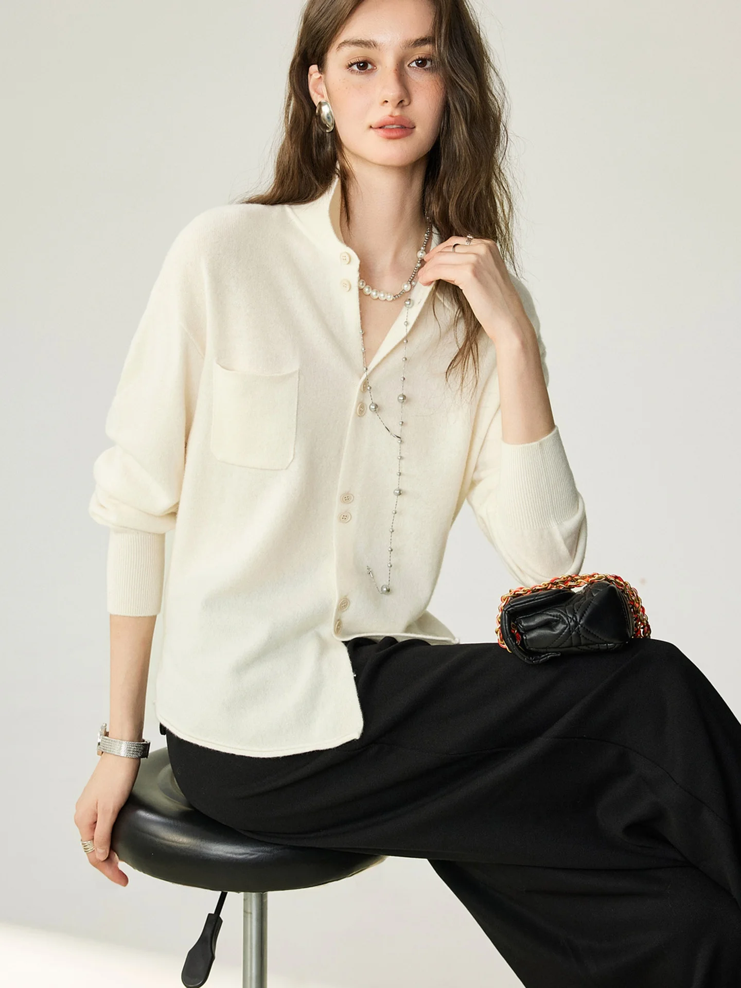 

Однотонный вязаный открытый кардиган Sli, осенний удобный длинный све, утягивающая основа irt, высококачественный корейский Sle Commute