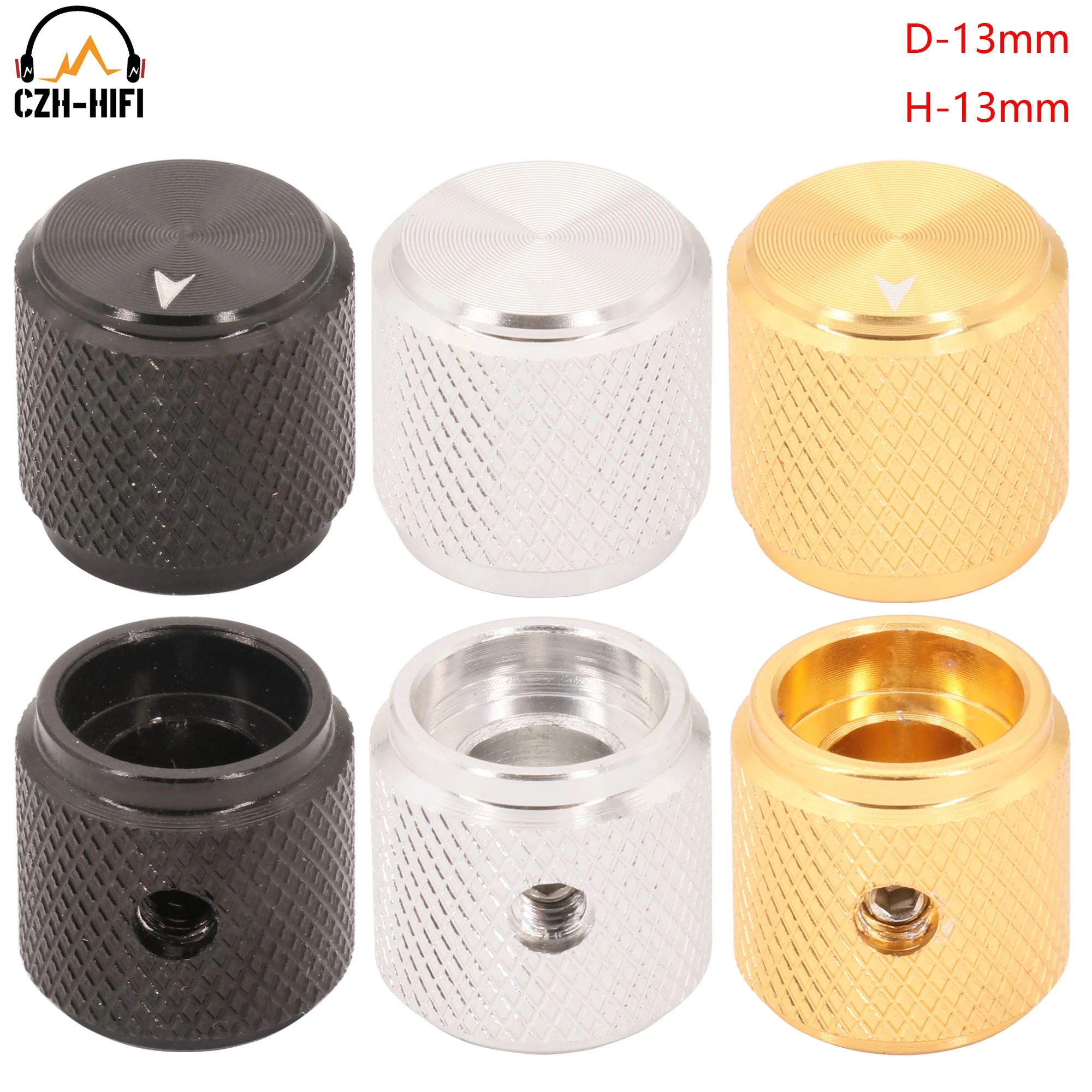 

1pc 13x13mm CNC Machined Solid Aluminum Pointer Knob Button Cap for Guitar Amplifier DAC CD Radio Potentiometer Volume Control