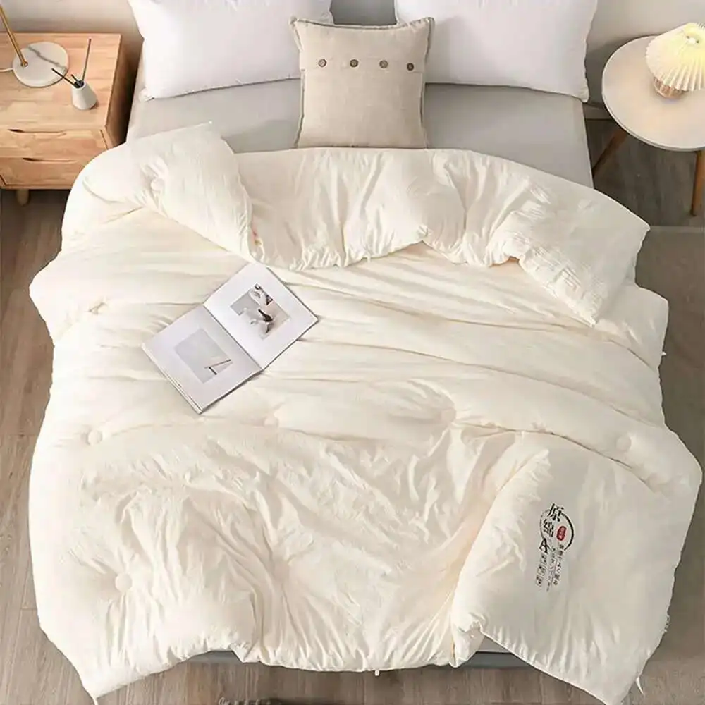 جودة ألياف فول الصويا ملء لحاف غرزة الربيع الصيف لحاف 100% نسيج القطن اللحف المعزي بطانية واحدة مزدوجة