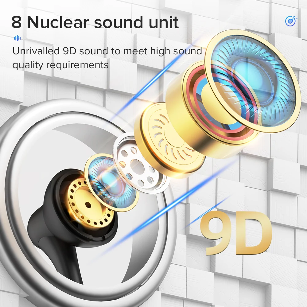 EARDECO 100 ساعة تشغيل سماعة رأس مزودة بتقنية البلوتوث سماعات رأس لاسلكية مع ميكروفون سماعة ستيريو رياضية بشريط حول الرقبة الأذنية