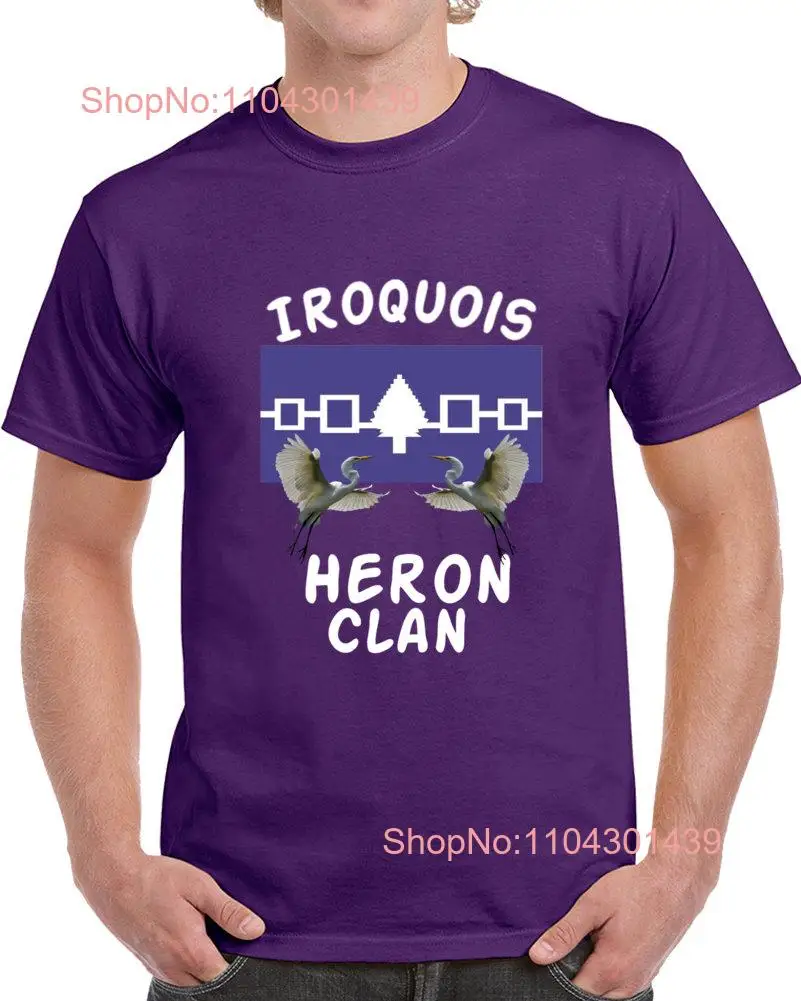 Iroquois Heron Clan  T Shirt White Letters long or short sleeves