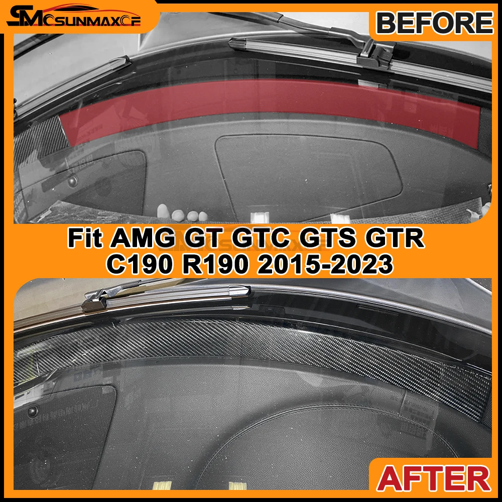 For Benz AMG GT C190 R190 GTS GTC GTR 2 Doors 2015-2023 Real Dry Carbon Fiber Dashboard Cover Sticker Interior Car Accessories