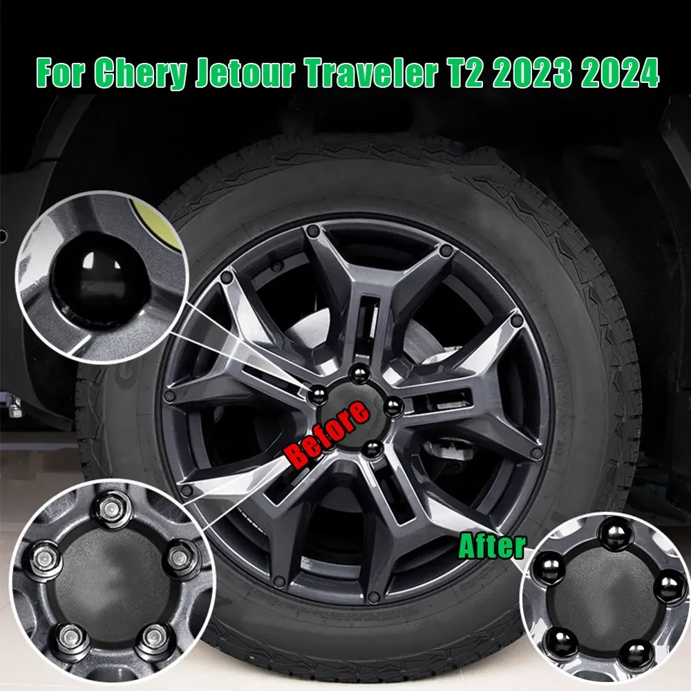 20pcs Car Wheel Hub Cover Car Tire Decorative Cap Auto Rim Screw Cap Car Accessories for Chery Jetour Traveler T2 2023 2024