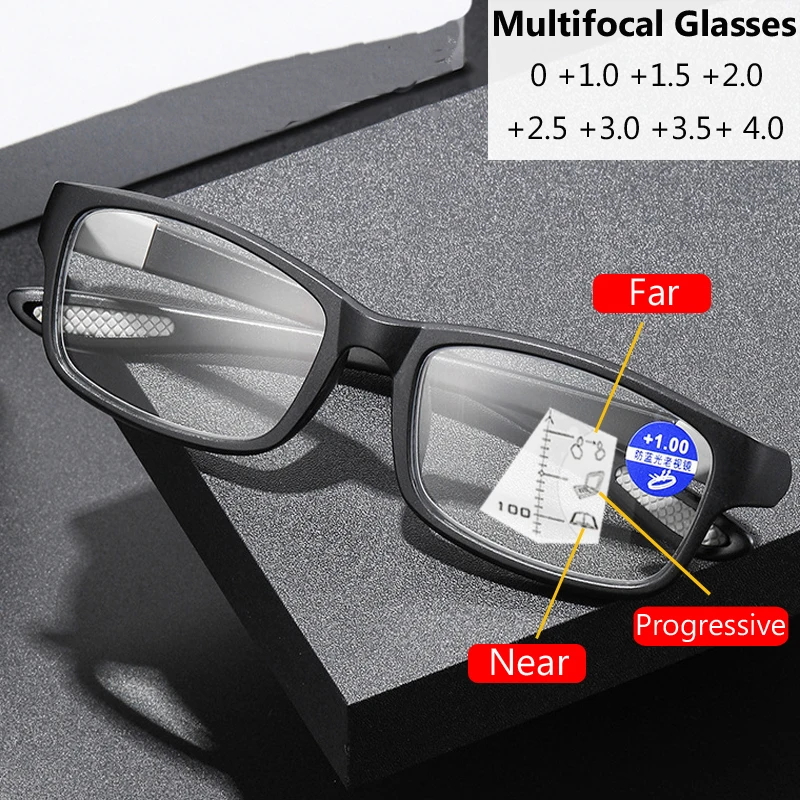 

TR90 Frame Sports Presbyopia Glasses Vintage Women Men Near Far Sight Eyeglasses Fashion Multifocal Reading Eyewear 0 TO +4.0
