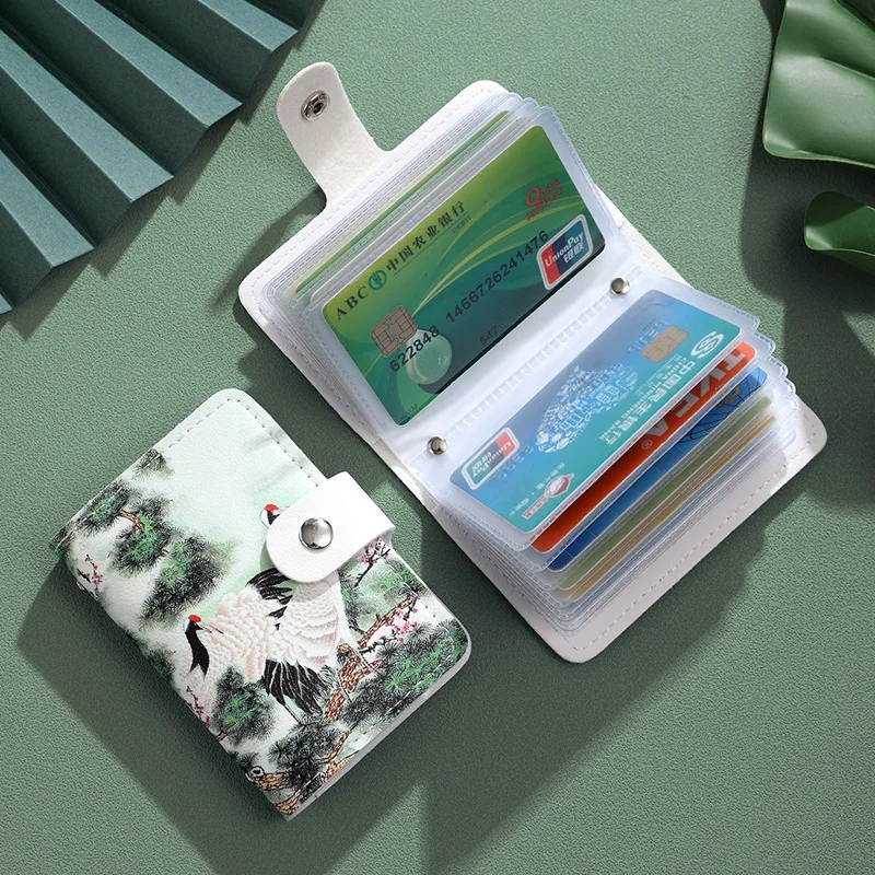 New 14 Slots Women Credit Card Holder Multi-function Leather Wallet Business Card Purses Fashion Card Case